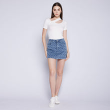 Load image into Gallery viewer, Monogram Denim Skirt