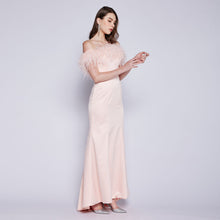 Load image into Gallery viewer, Rada Feather Maxi Dress
