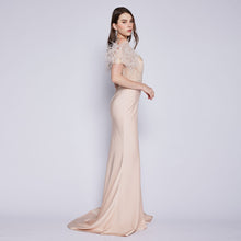 Load image into Gallery viewer, Sophia Lace Beaded Feather Gown