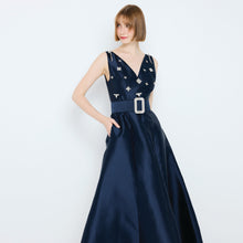 Load image into Gallery viewer, Diamante V-Neck Gown