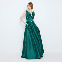 Load image into Gallery viewer, Diamante V-Neck Gown