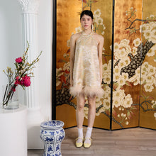 Load image into Gallery viewer, Li Mei Feather Halter Dress