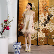 Load image into Gallery viewer, Li Mei Feather Halter Dress