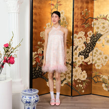 Load image into Gallery viewer, Li Mei Feather Halter Dress