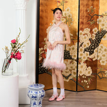 Load image into Gallery viewer, Li Mei Feather Halter Dress