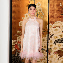 Load image into Gallery viewer, Li Mei Feather Halter Dress
