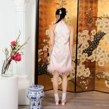 Load image into Gallery viewer, Li Mei Feather Halter Dress