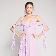 Load image into Gallery viewer, Chiffon Cold-Shoulder Dress