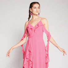 Load image into Gallery viewer, Chiffon Cold-Shoulder Dress