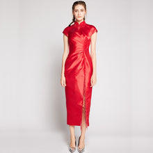 Load image into Gallery viewer, Crystal Pleated Qipao