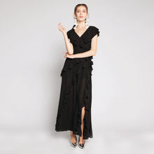 Load image into Gallery viewer, Ruffles Chiffon Maxi Dress