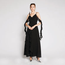 Load image into Gallery viewer, Chiffon Cold-Shoulder Dress