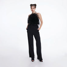 Load image into Gallery viewer, Feathered Halter Jumpsuit