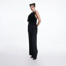 Load image into Gallery viewer, Feathered Halter Jumpsuit