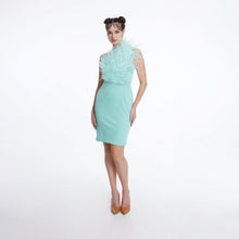 Load image into Gallery viewer, One-Shoulder Feather Dress