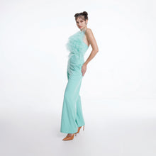 Load image into Gallery viewer, Feathered Halter Jumpsuit