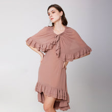 Load image into Gallery viewer, Cape Chiffon Dress