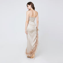 Load image into Gallery viewer, Coryn Feather Tube Gown