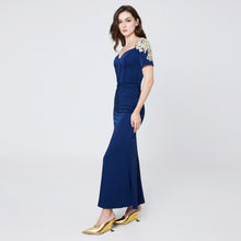 Load image into Gallery viewer, Gold Sleeve Mermaid Gown
