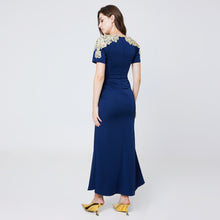 Load image into Gallery viewer, Gold Sleeve Mermaid Gown