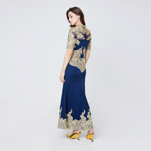 Load image into Gallery viewer, Barbara Gold Lace Gown