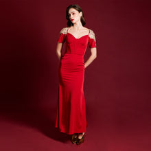 Load image into Gallery viewer, Gold Sleeve Mermaid Gown