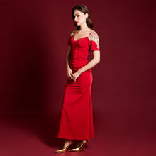 Load image into Gallery viewer, Gold Sleeve Mermaid Gown