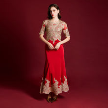 Load image into Gallery viewer, Barbara Gold Lace Gown