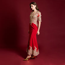 Load image into Gallery viewer, Barbara Gold Lace Gown
