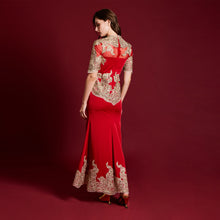 Load image into Gallery viewer, Barbara Gold Lace Gown