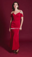 Load and play video in Gallery viewer, Gold Sleeve Mermaid Gown
