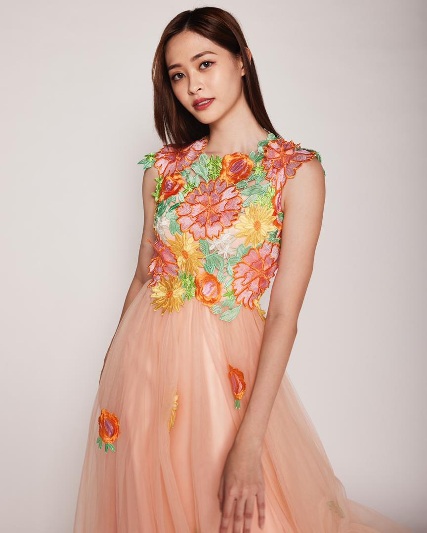 Tulle with Lace Appliqued Long Dresses Tahiti Plus Size