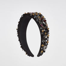 Load image into Gallery viewer, Rhinestone Black Acrylic Headband