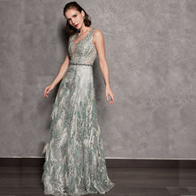 Load image into Gallery viewer, OLIVIA BEADING LACE GOWN