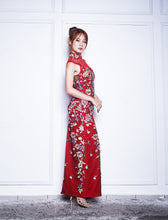 Load image into Gallery viewer, Long Embroidered Beaded Qipao