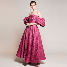 Load image into Gallery viewer, Lyla Jacquard Puff Gown
