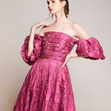 Load image into Gallery viewer, Lyla Jacquard Puff Gown