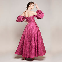 Load image into Gallery viewer, Lyla Jacquard Puff Gown