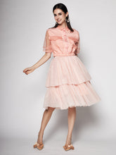 Load image into Gallery viewer, Asymmetric Tulle Midi Skirt