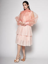 Load image into Gallery viewer, Asymmetric Tulle Midi Skirt