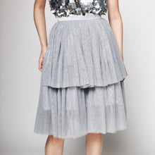 Load image into Gallery viewer, Asymmetric Tulle Midi Skirt