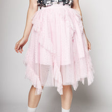 Load image into Gallery viewer, Asymmetric Tulle Midi Skirt
