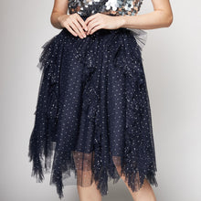 Load image into Gallery viewer, Asymmetric Tulle Midi Skirt