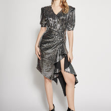 Load image into Gallery viewer, Holyn Metalic Ruffle Dress