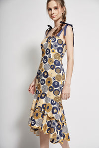 Printed Scallop Dress