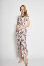 Load image into Gallery viewer, Pansy Brocade Long Qipao Dress