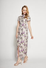Load image into Gallery viewer, Pansy Brocade Long Qipao Dress