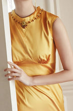 Load image into Gallery viewer, Brenda Necklace Beaded Satin Gown