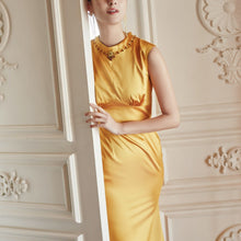 Load image into Gallery viewer, Brenda Necklace Beaded Satin Gown