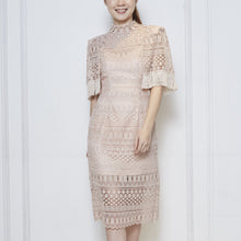 Load image into Gallery viewer, Oydis Cape Guipure Dress